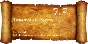 Temesvári Petra névjegykártya